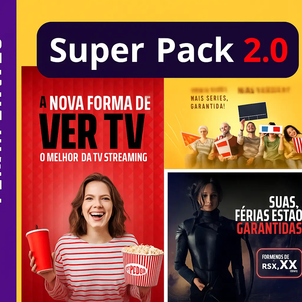 Pack de IPTV Templates Editaveis para Canva